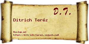 Ditrich Teréz névjegykártya